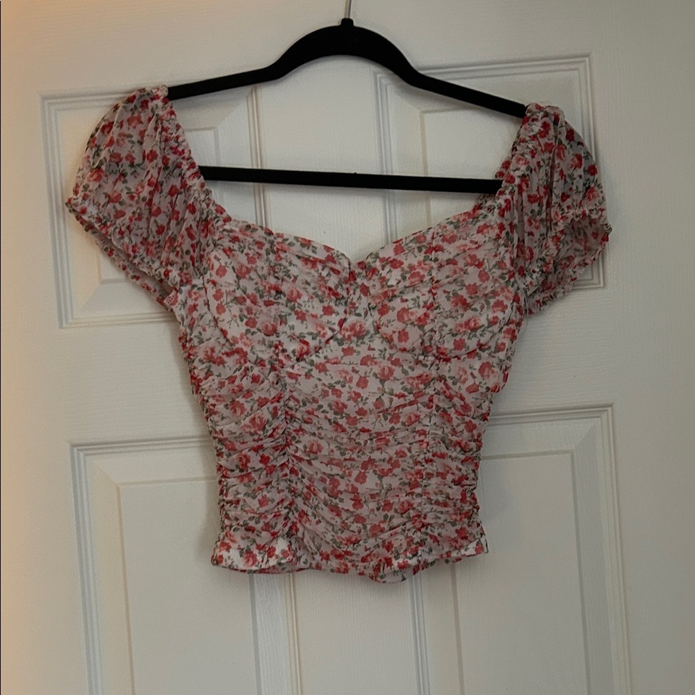 Moa Moa Red Floral Blouse